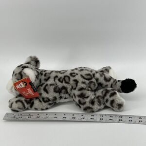 FAO Schwarz Adopt A Pet 15" Snow Leopard Plush Stuffed Animal Toy Grey New